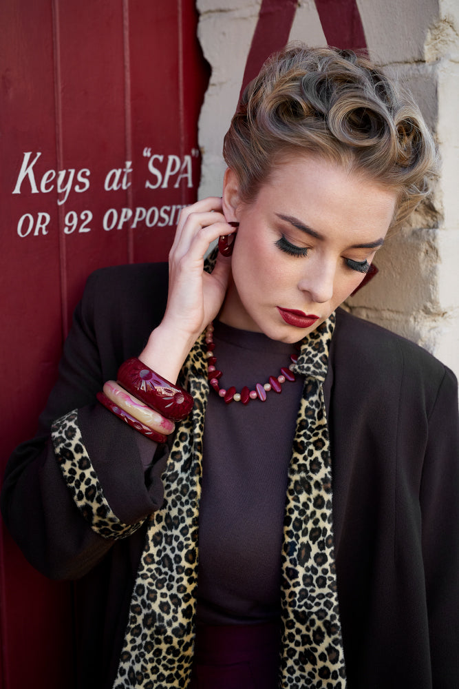 Midi Burgundy Crème Fakelite Bangle