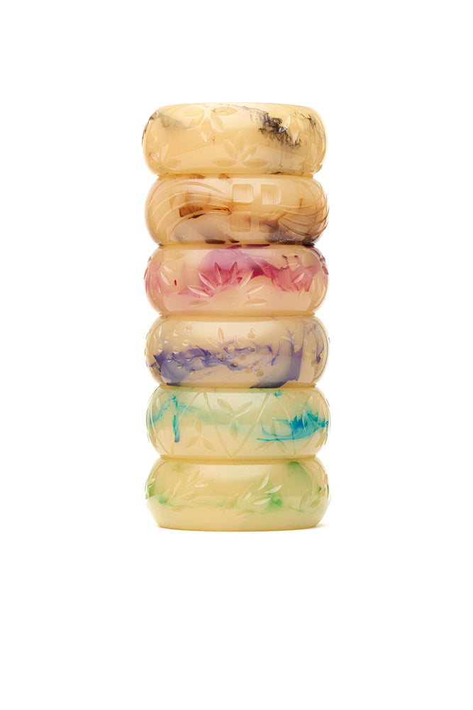 Wide Night Crème Fakelite Bangle