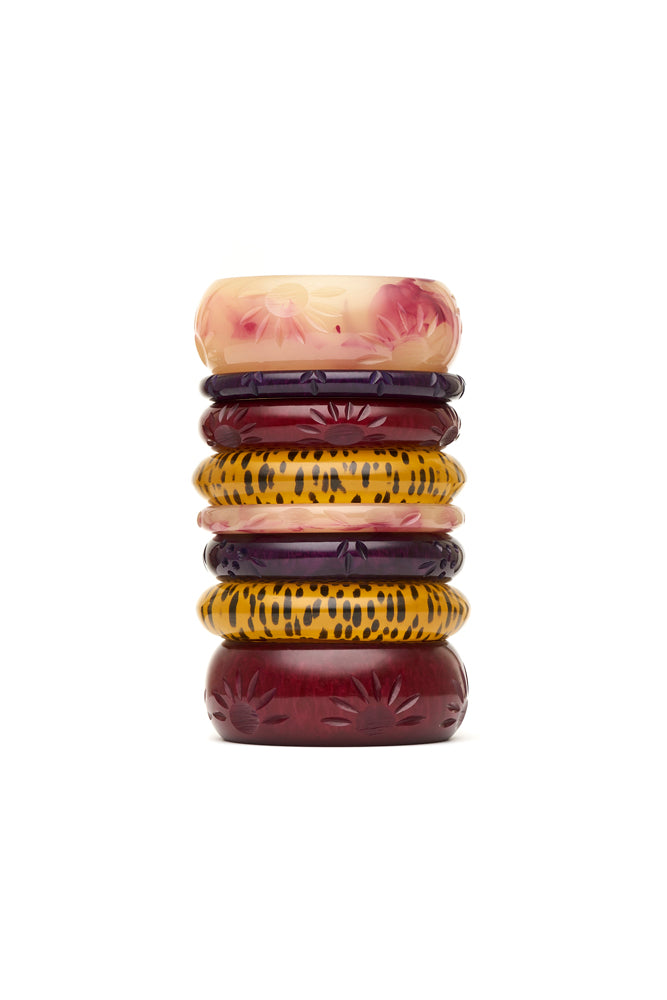 Wide Golden Grape Fakelite Duchess Bangle