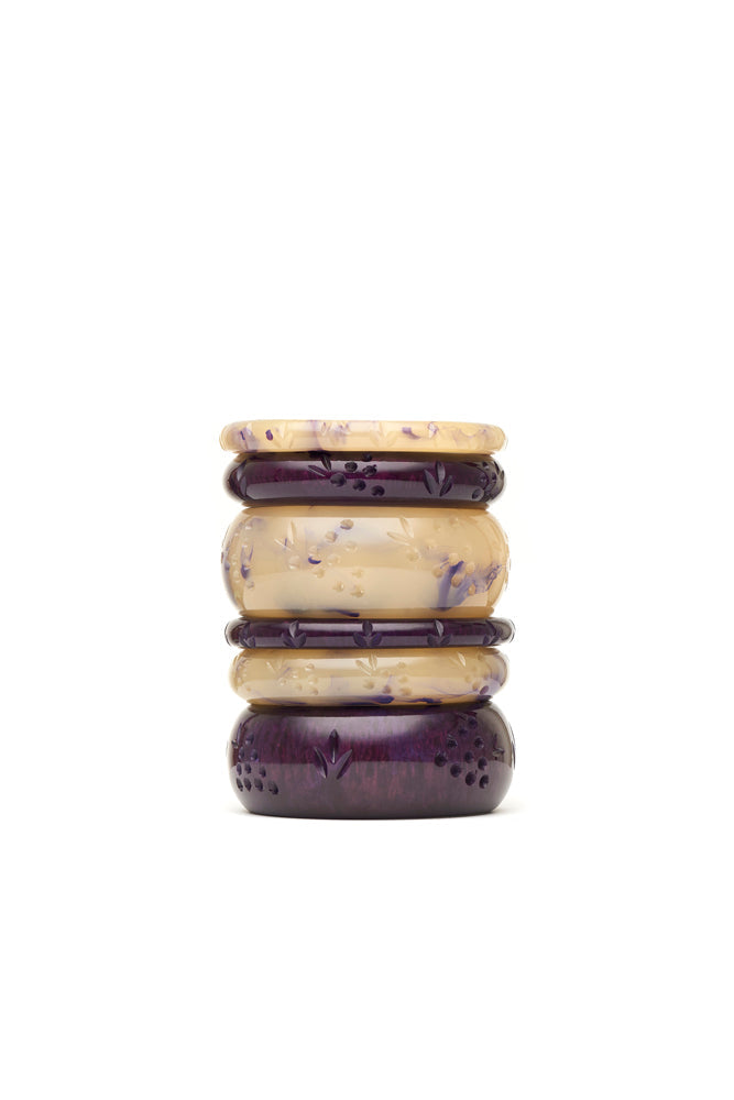 Wide Golden Grape Fakelite Duchess Bangle