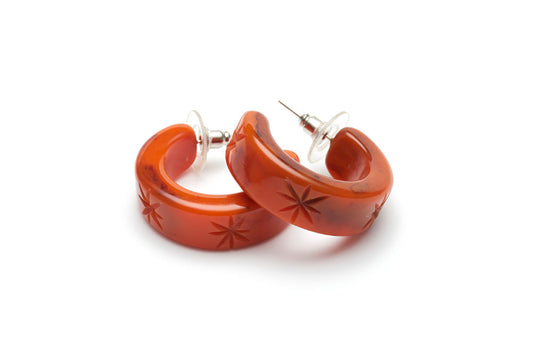 1940s style hoop earrings in fox
