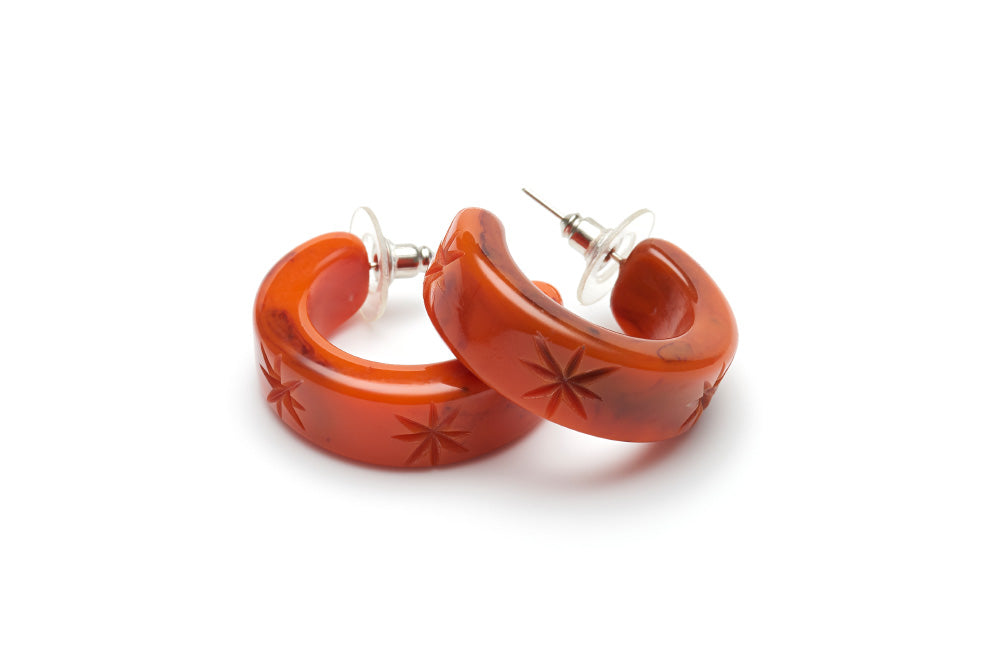 1940s style hoop earrings in fox
