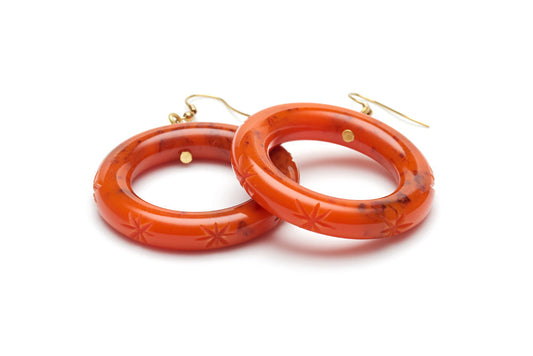 1940s style drop hoop earrings in fox