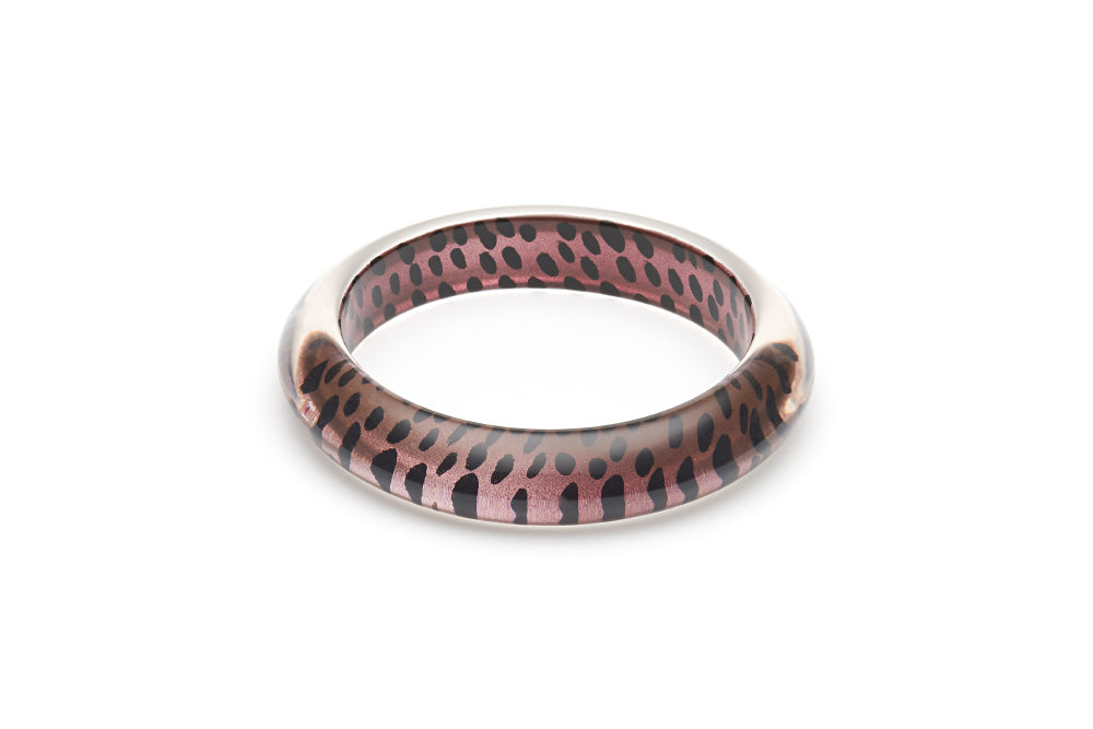 Brown Leopard Drop Hoop Earrings