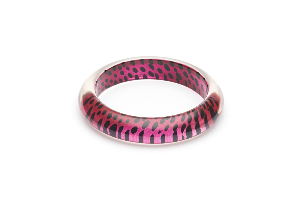 Mulberry Leopard Drop Hoop Earrings
