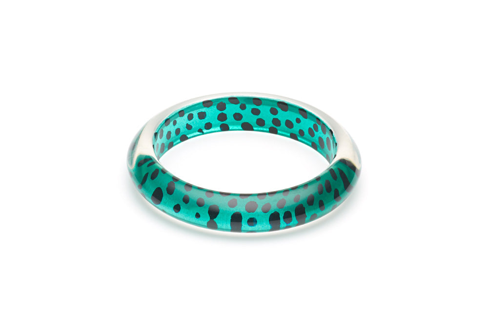 Jade Leopard Drop Hoop Earrings