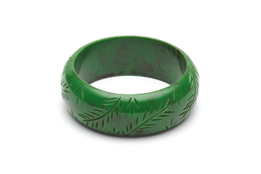 Vintage style wide duchess bangle in fern