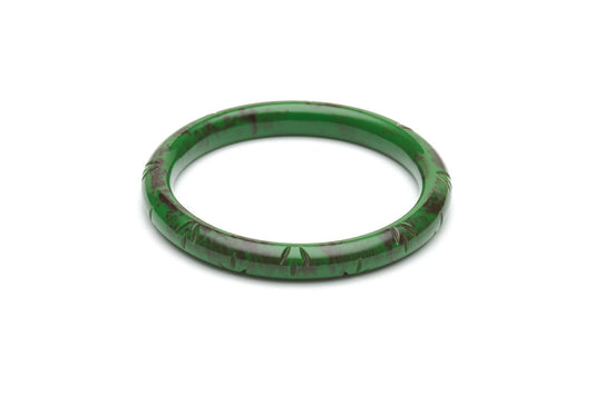 Vintage style narrow duchess bangle in fern