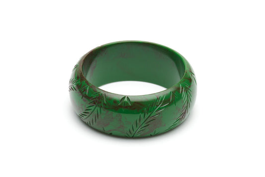 Vintage style wide bangle in fern