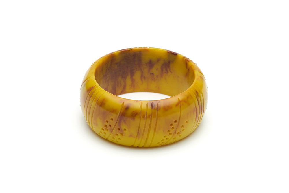 Handmade style wide maiden bangle in catkin