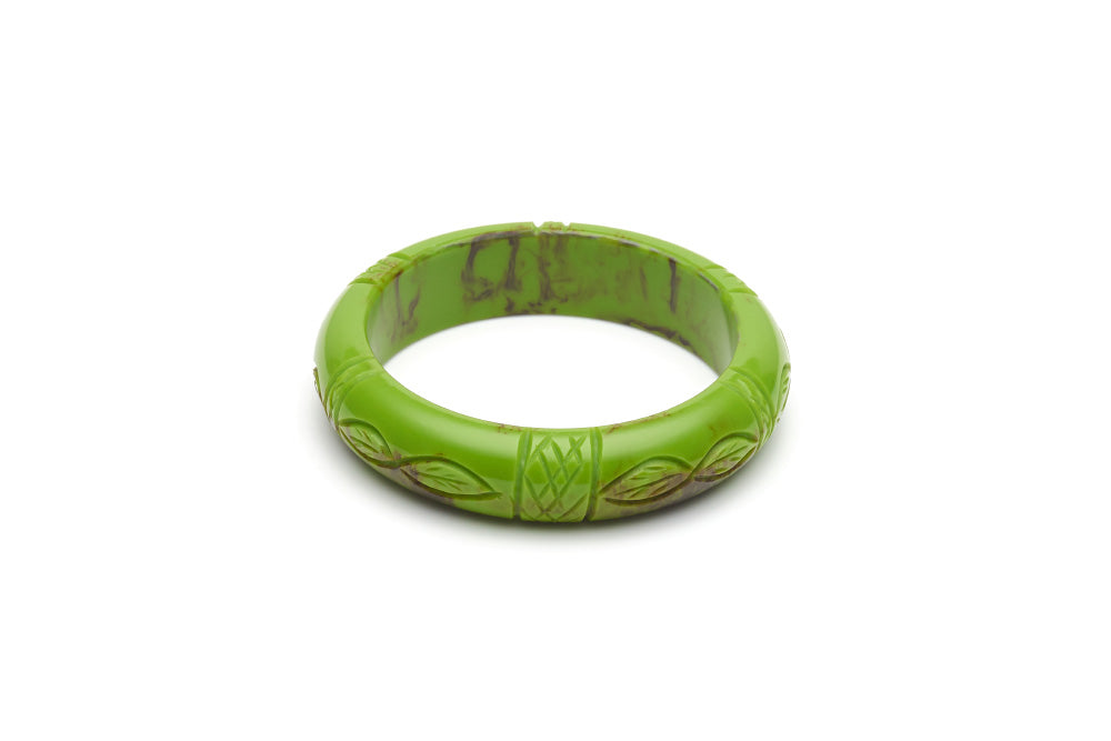 Bakelite style midi maiden bangle in alder green