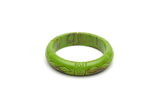 Bakelite style midi maiden bangle in alder green