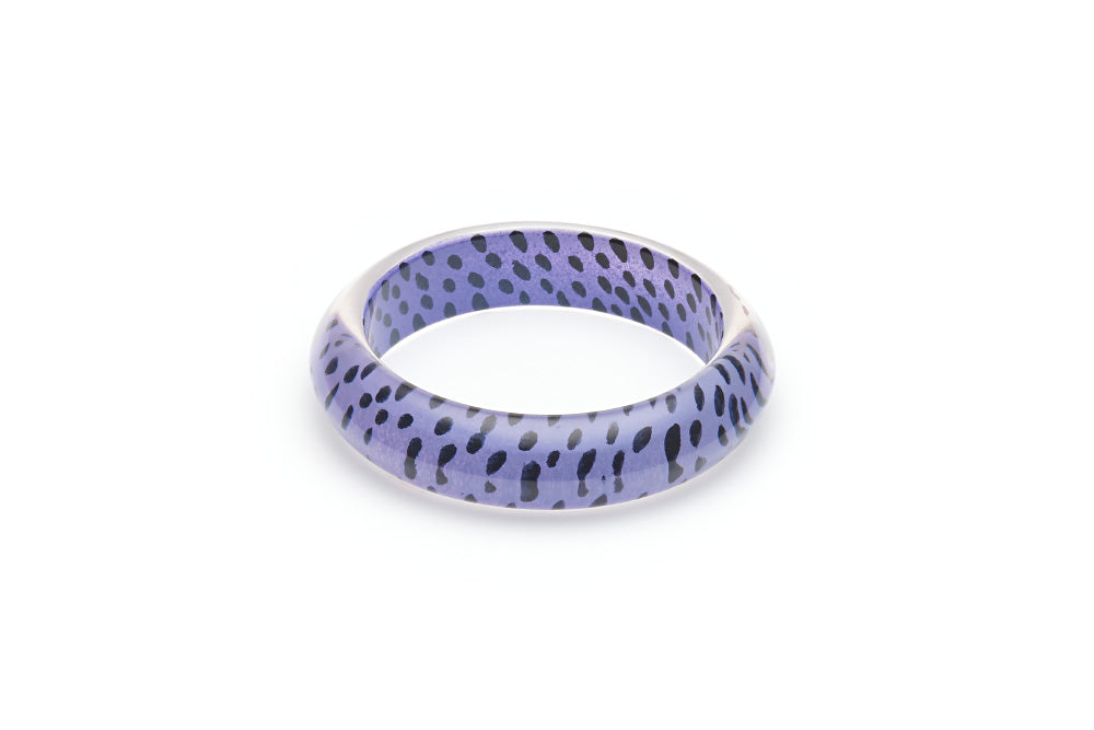 Grape Leopard Drop Hoop Earrings