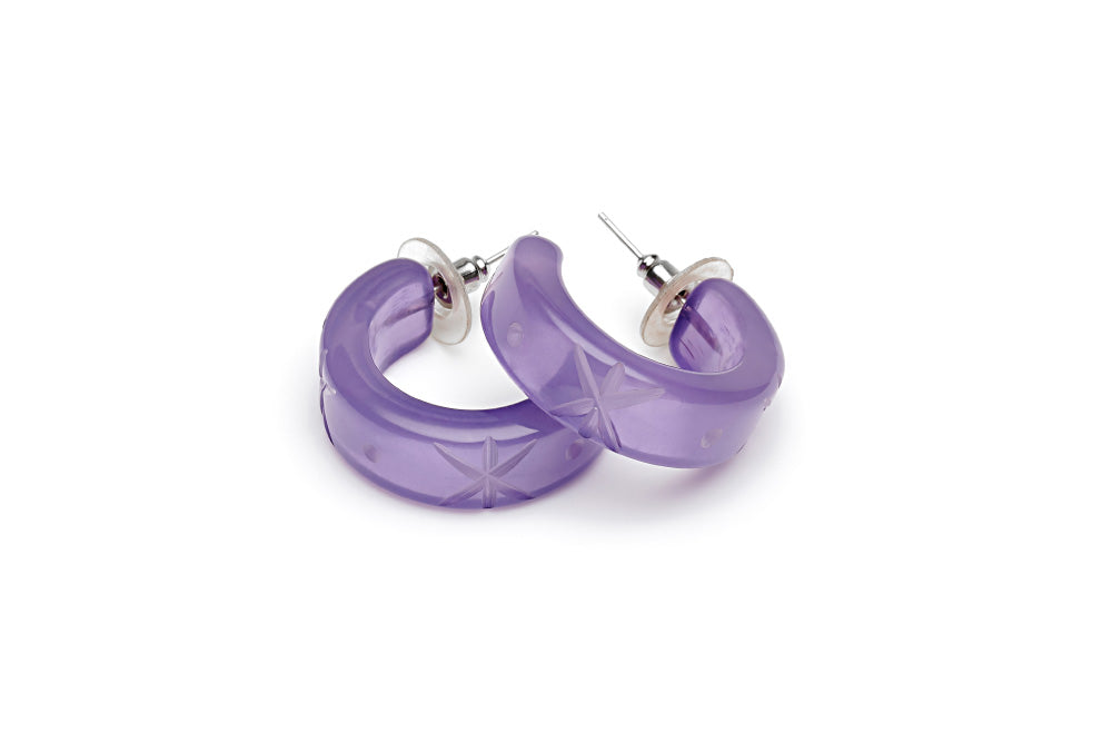 Parma Violet Fakelite Hoop Earrings