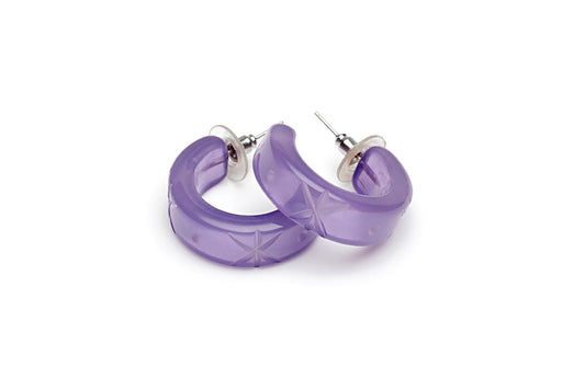 Parma Violet Fakelite Hoop Earrings