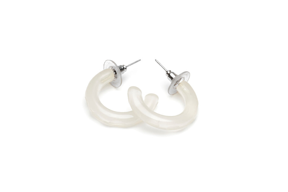 Coconut Fakelite Hoop Earrings