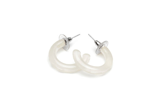 Coconut Fakelite Hoop Earrings