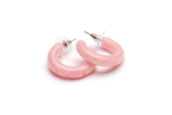 1950s Style Hoop Earrings in Pale Peach
