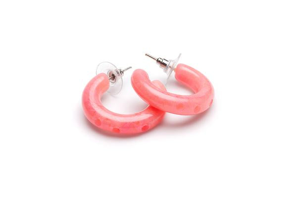 1950s Style Hoop Earrings in Tropical Punch Fakelite