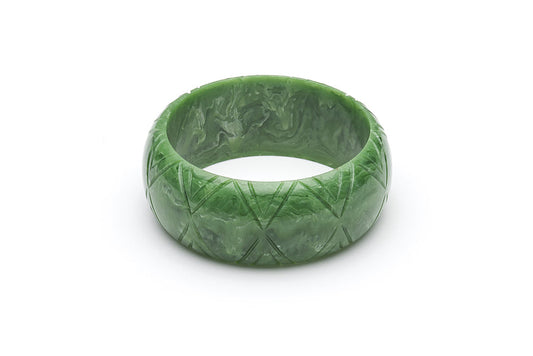 1940s Bakelite Style Wide Green Bangle