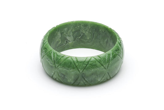 1940s Bakelite Style Larger Sized Green Bangle