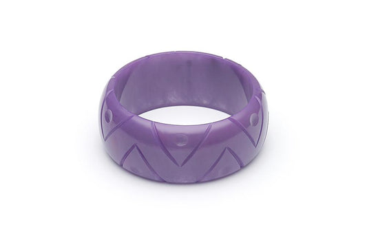 1940s Style Wide Bangle in Amethyst Purple Fakelite