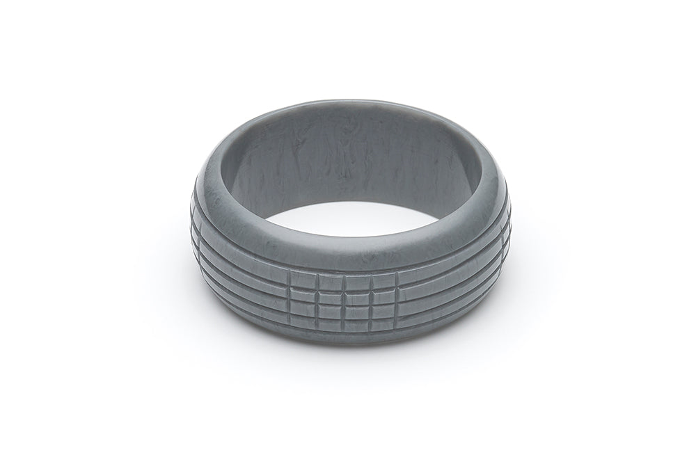 Vintage Style Bangle in Stone Grey Fakelite