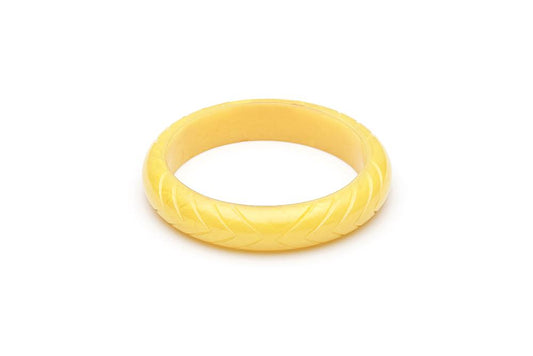 Handmade Bangle in Midi Lemon Yellow Fakelite