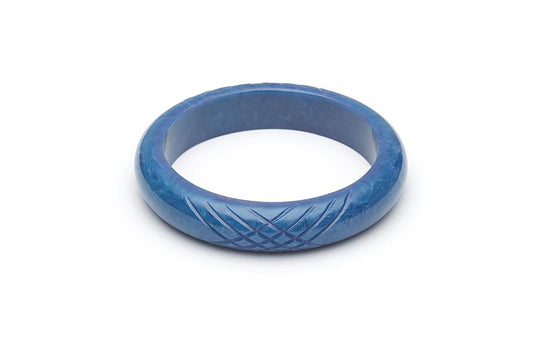 Handmade Larger Size Bangle in Midi Periwinkle Blue Fakelite