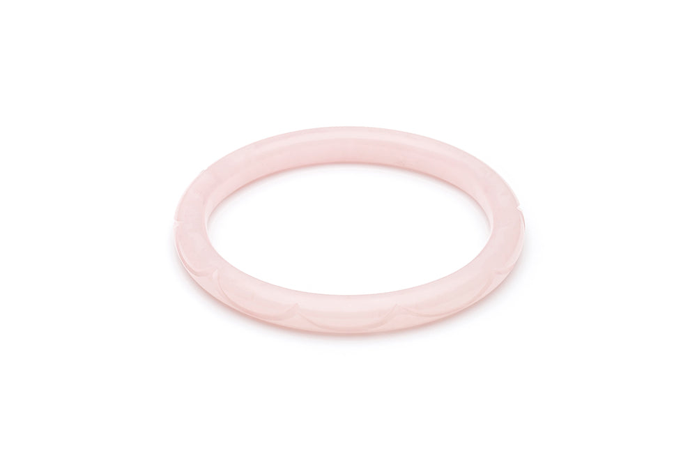 1950s Style Narrow Bangle in Larger Size Pale Peach