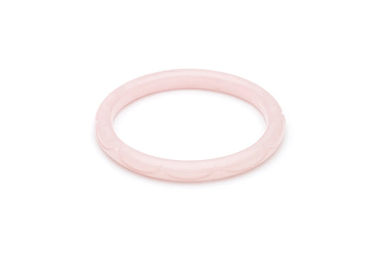 1950s Style Narrow Bangle in Larger Size Pale Peach