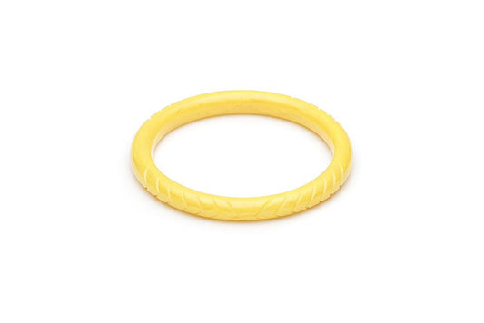 Handmade Bangle in Narrow Lemon Yellow Fakelite
