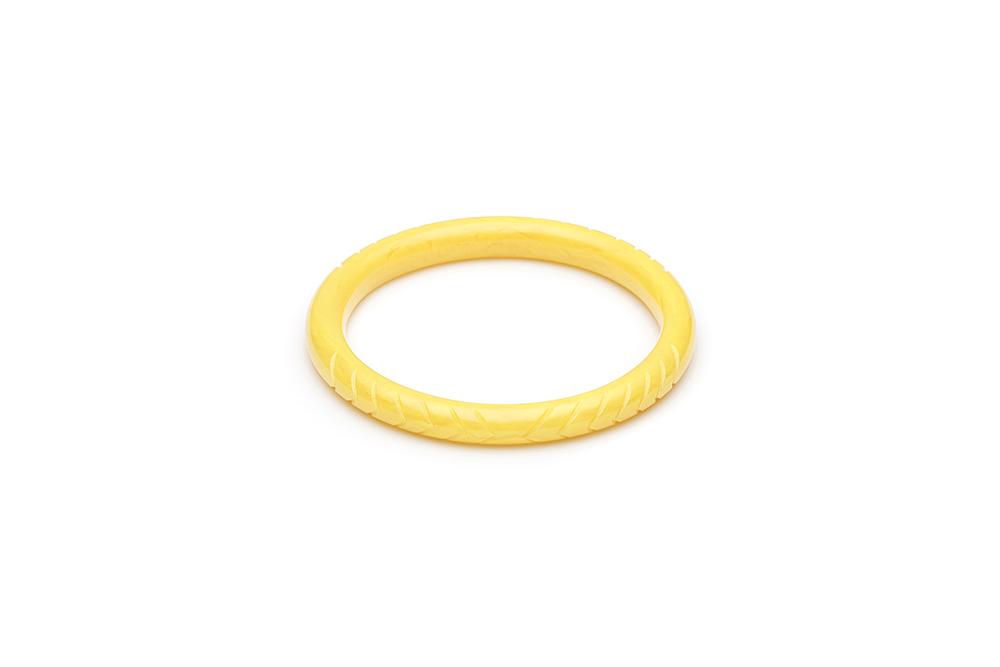 Handmade Bangle in Narrow Lemon Yellow Fakelite