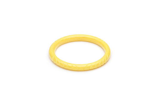 Handmade Bangle in Narrow Lemon Yellow Fakelite