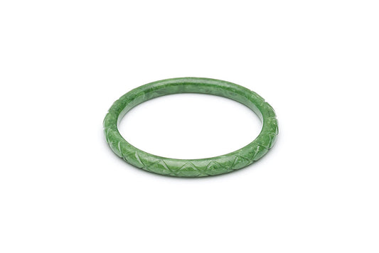 Narrow Sage Green 1940s Bakelite Style Bangle