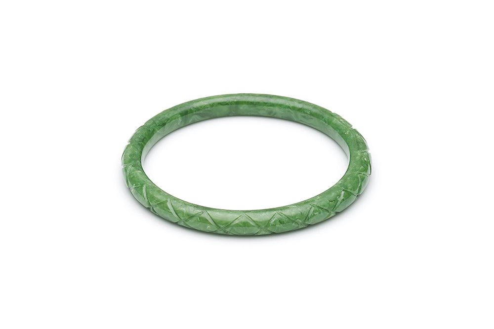 1940s Bakelite Style Narrow Green Bangle