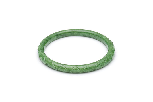 1940s Bakelite Style Narrow Green Bangle