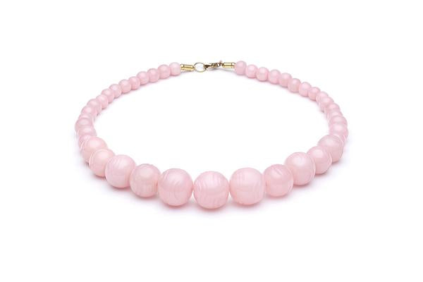 1950s Style Bead Necklace in Pale Peach