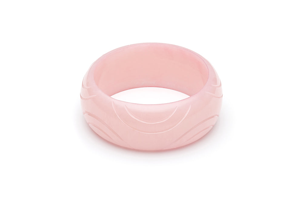 1950s Style Wide Bangle in Pale Peach