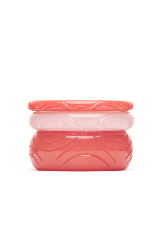 1950s Style Bangle Set of 3 in Peach