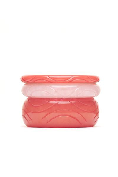Tropical Punch and Pale Peach Set of 3 Duchess Bangles