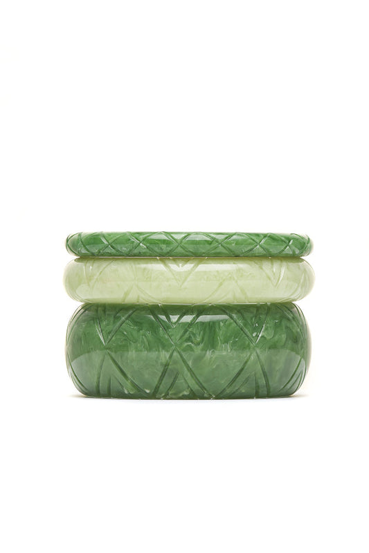 Sage and Lichen Set of 3 Duchess Bangles
