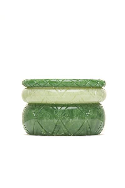 Sage and Lichen Set of 3 Fakelite Bangles