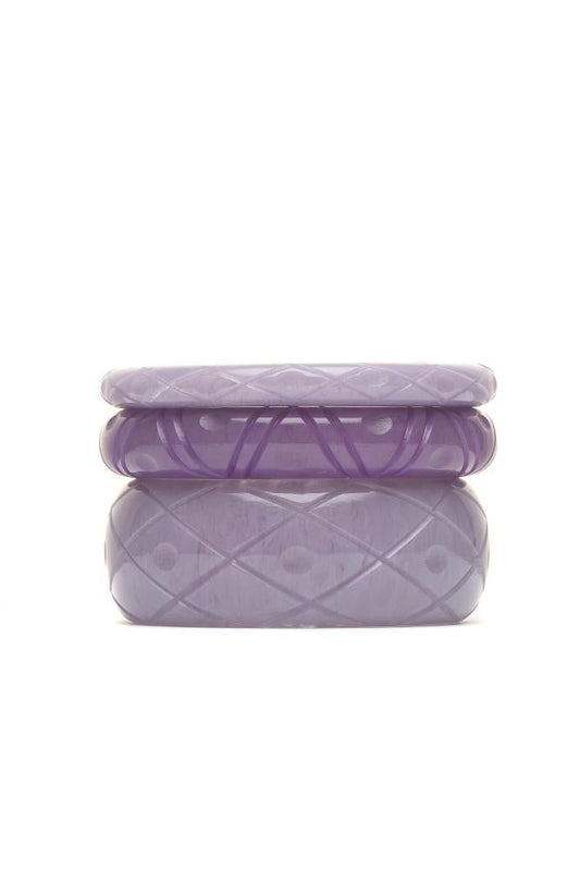 1940s Style Larger Size Bangle Set of 3 in Purple