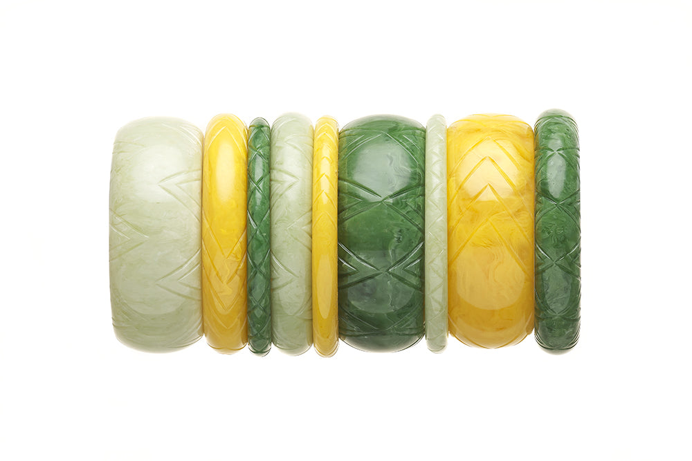 Wide Sage Fakelite Duchess Bangle