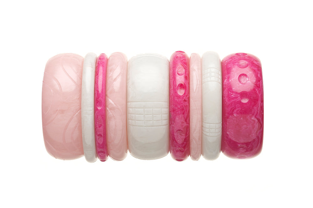 Candy and Pale Peach Set of 3 Bangles
