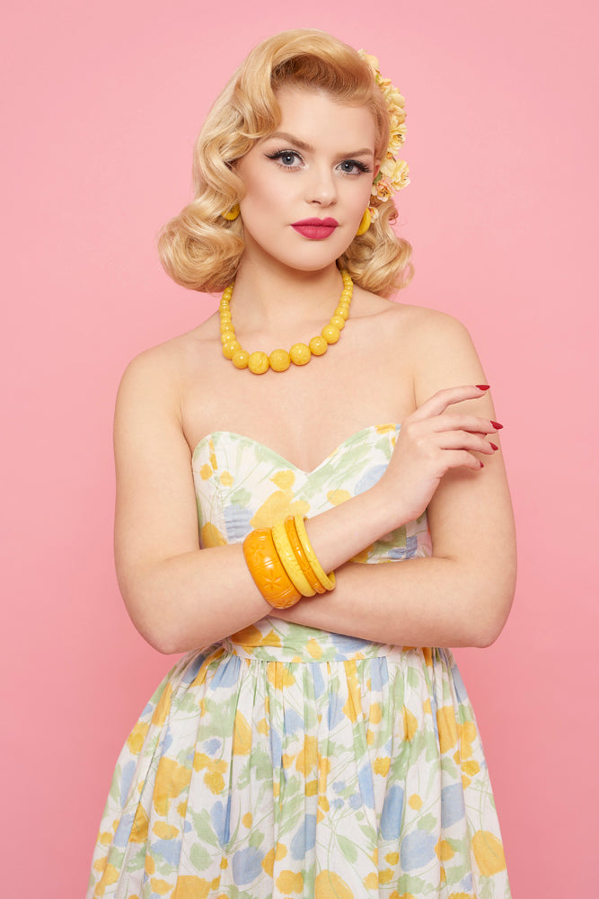 Wide Pale Orange Fakelite Bangle