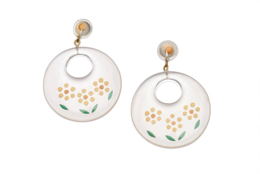 Reverse Carved Marigold Hoop Earrings
