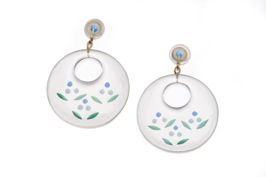 Reverse Carved Bluebell Hoop Earrings