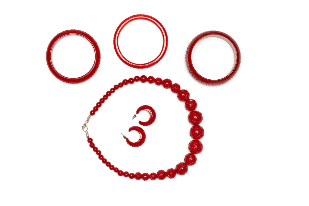 Midi Poppy Red Fakelite Bangle